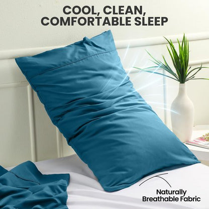 Utopia Bedding Pillow Cases Standard Size 2-Pack – Soft Brushed Microfiber – Envelope Closure – Perfect for Hospitals, Hotels, Guest Rooms – Oeko-TEX Certified, 20x26 Inches (Denim Blue)