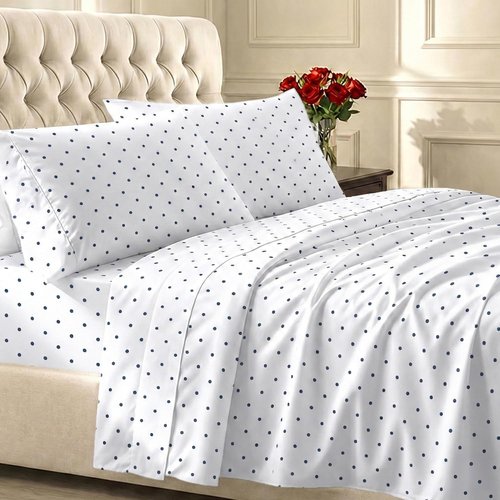 California Design Den King Sheet Set - 100% Soft Cotton, 400 TC, Award-Winning Sateen Finish, Deep Pockets - Polka Dot