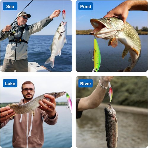 Fishing Advent Calendar 2026 - 24 Days of Premium Fishing Lures Set for Anglers | Topwater, Soft & Spoon Lures