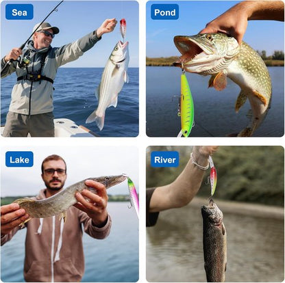 Fishing Advent Calendar 2026 - 24 Days of Premium Fishing Lures Set for Anglers | Topwater, Soft & Spoon Lures