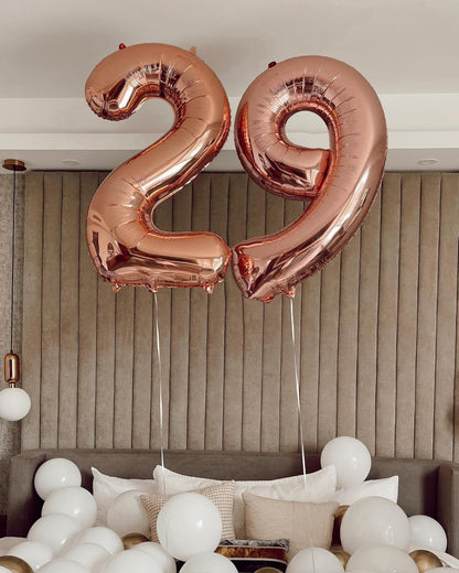 Rose Gold Number 7 Balloon - 40 Inch Giant Foil Balloon for 7th Birthday Party Decorations