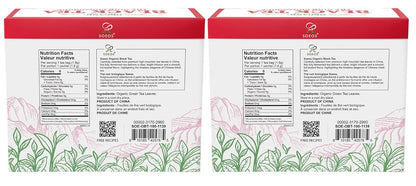Soeos Organic Black Tea Bags - Bold Aroma & Smooth Flavor | 6.3oz (180g) Pack of 2