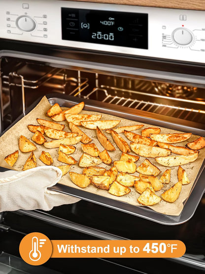 SMARTAKE Parchment Paper Sheets - 120 Pre-Cut Non-Stick Baking Sheets, 8x12 Inch, Unbleached Natural Wood Pulp
