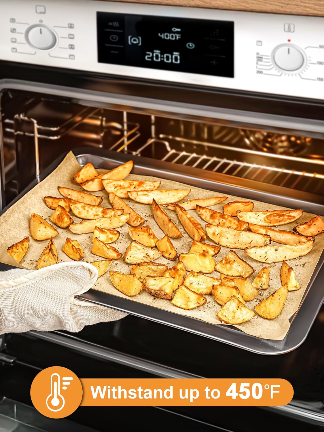 SMARTAKE Parchment Paper Sheets - 120 Pcs Pre-Cut, 13x18 Inch Non-Stick Baking Paper | Unbleached Natural Wood Pulp