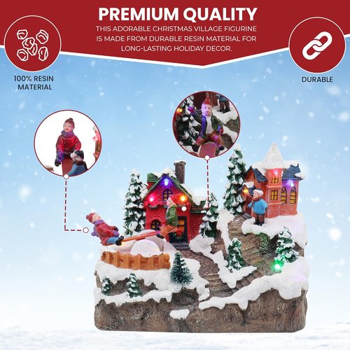 Christmas Village Rocking Seesaw - Animated Pre-Lit Winter Snow Town Decor | Ideal for Holiday Displays