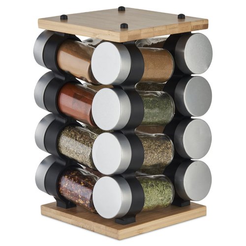 Cole & Mason Blyth Spice Rack Carousel, 16 Jar, Bamboo