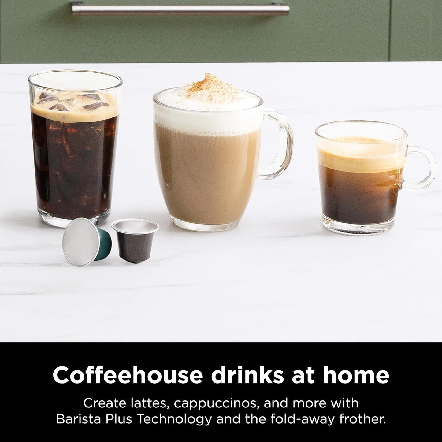 Ninja Espresso Maker - 3 Brew Styles & Built-in Frother | Single-Serve Coffee & Nespresso Compatible, Black