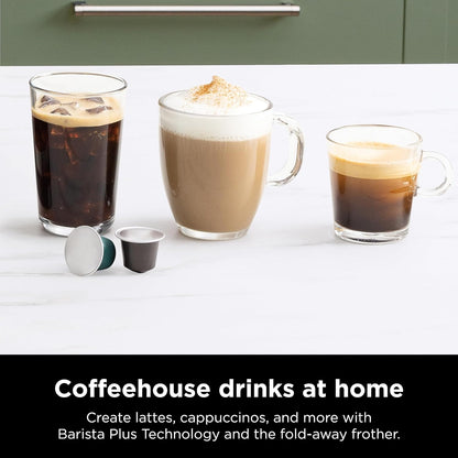 Ninja Espresso Maker - 3 Brew Styles & Built-in Frother | Single-Serve Coffee & Nespresso Compatible, Black
