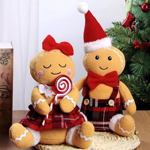 BWFY Gingerbread Man Christmas Decorations - Festive Indoor Ornaments for Holiday Home Decor | 2PC Set
