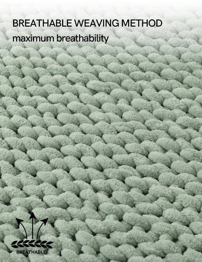 YnM Chunky Throw Blanket, Medium-Weight, Hand Knitted with Chenille Yarn, Skin Friendly, Ventilated and Breathable, Machine Washable, Home Décor Piece for Couch, Sofa and Bed (Sage Green, 50x60 Inch)