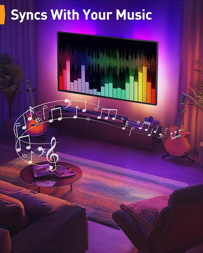 Perlegear AuraFrame™ TV Wall Mount - Pre-Assembled with LED Lights for 26-65 Inch TVs, Max VESA 400x400mm, Swivel & Tilt
