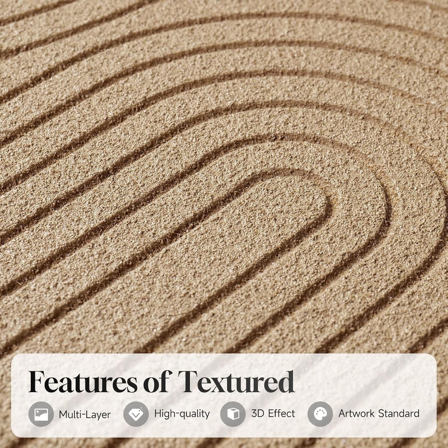 Regine Switzerland 3D Textured Framed Wall Art Set - Modern Beige & Brown Abstract Paintings | 24x36 In