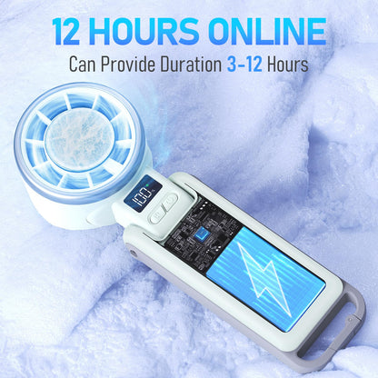 PlayHot Upgraded Portable Handheld Fan with 60°F Ice Cooling, Up tp 12Hrs Hand Held Portables Fans, 5 Speed 25550RPM Powerful Portable Fan Handheld, Hand/Neck/Desk Fan 3 IN 1(Green)