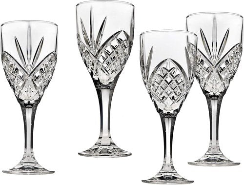Godinger Dublin Wine Glasses - Elegant Stemmed Goblets | 10oz Set of 4 for Stylish Entertaining