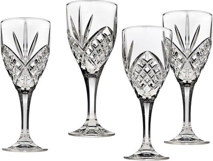 Godinger Dublin Wine Glasses - Elegant Stemmed Goblets | 10oz Set of 4 for Stylish Entertaining