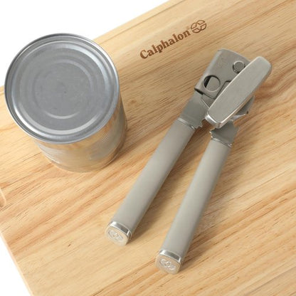 Calphalon Edge Stainless Steel Can Opener & Bottle Opener - Heavy Duty with Thermoplastic Rubber Handle - Taupe