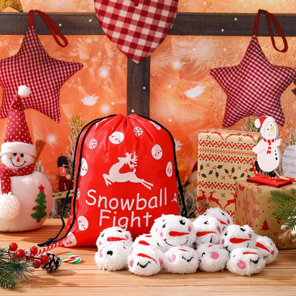 Skiennix 48-Piece Christmas Snowball Set - 2.4-Inch Plush Snowman Indoor Decorations | Winter Decor