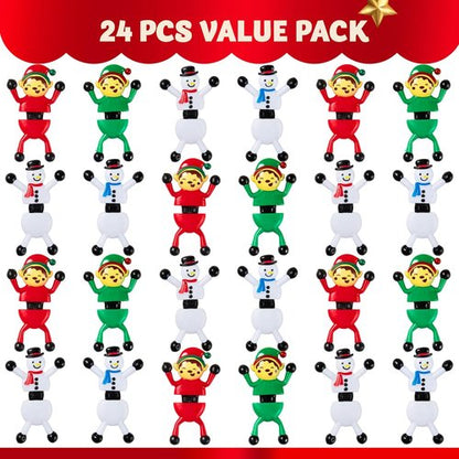 JOYIN 24 PCS Christmas Sticky Climbing Man Toys - Fun Stretchy Hand Climbers for Kids | Xmas Party Favors