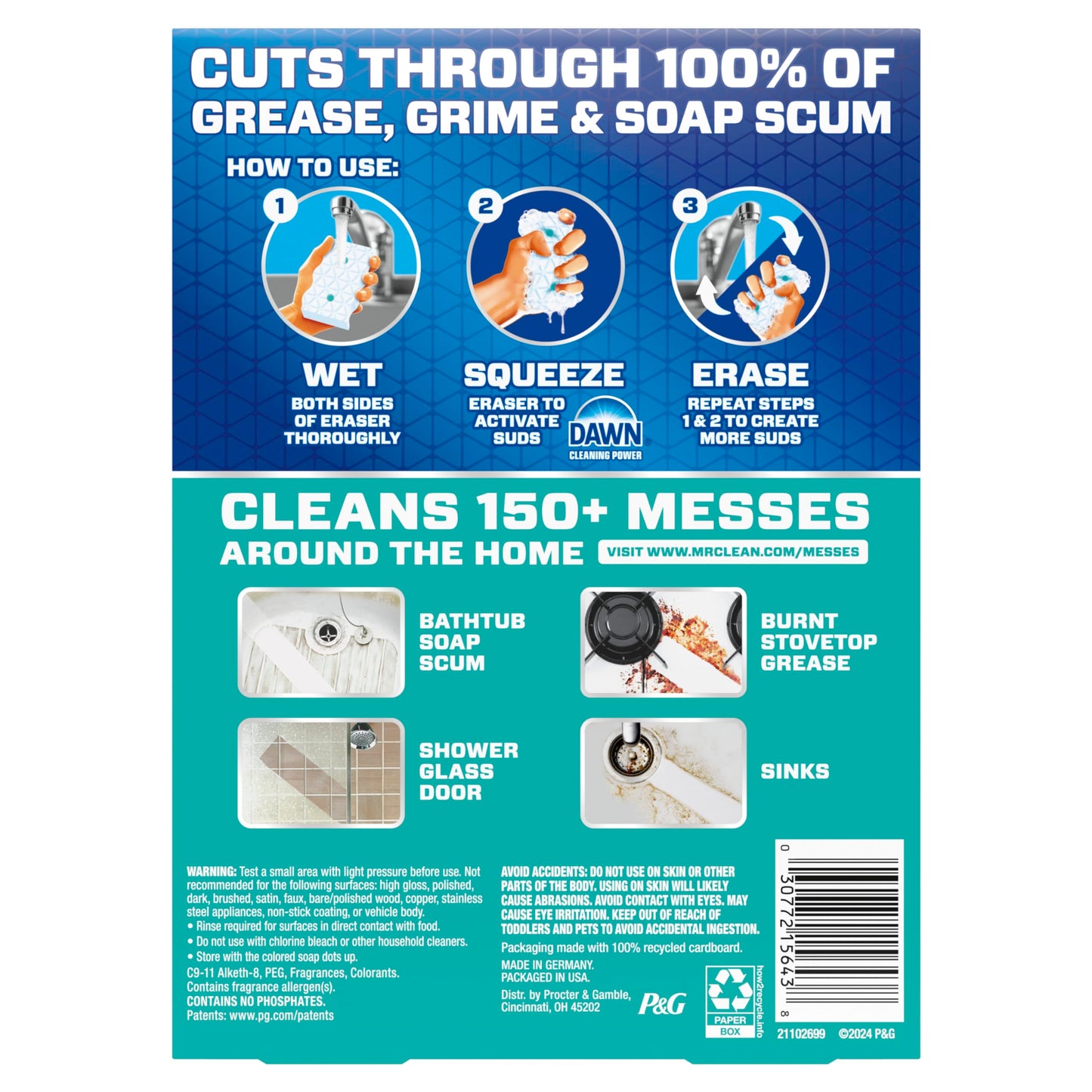Mr. Clean Magic Eraser Foaming Sponge, All Purpose Cleaner, Dawn Cleaning Power, Wall, Sneaker, Oven Cleaner, Kitchen, Bathroom, Shower Cleaning Supplies, Scrubber, Ultra Foamy, 5ct