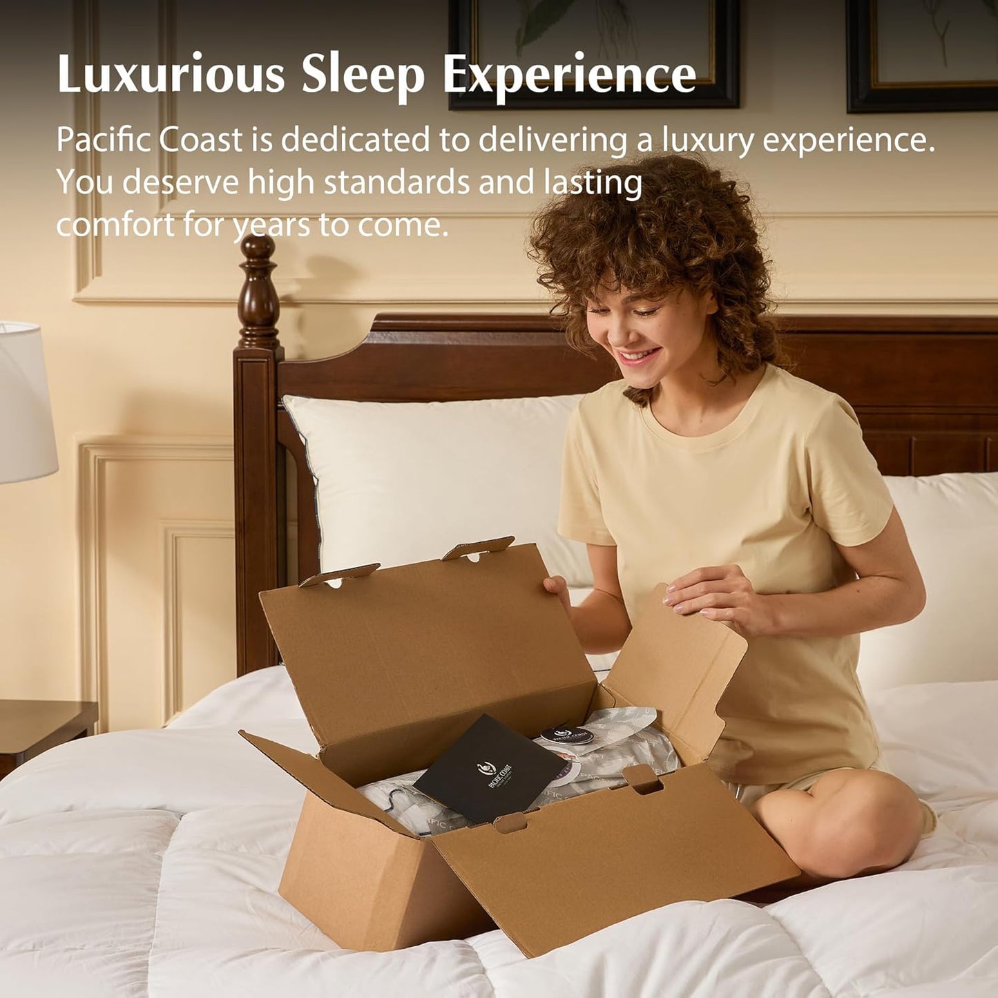 Pacific Coast Premium Goose Feather & Down Bed Pillows - Hotel Quality, Medium Support for Side & Back Sleepers | Standard Size 1-Pack