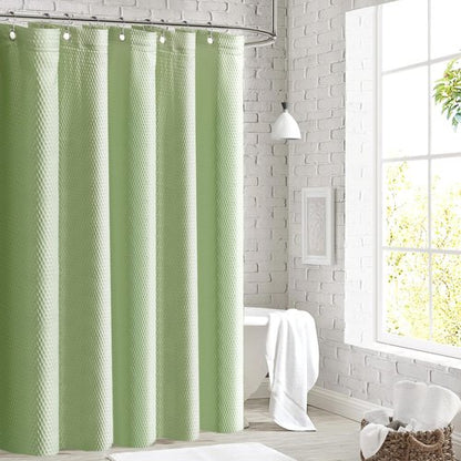 Tititex Solid Sage Green Cloth Fabric Shower Curtain Liner with 2 Magnets - Texture Soft Hotel Quality Waterproof Shower Liner, Light-Weight & Machine Washable 60x72 inch