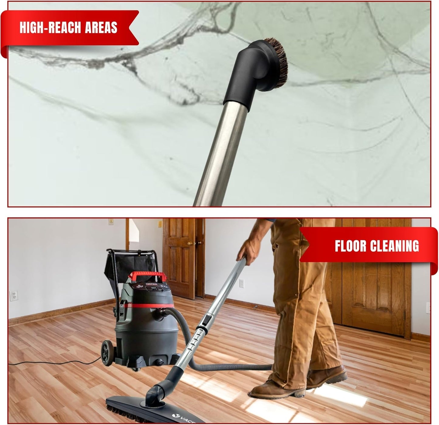 Stainless Steel Vacuum Extension Wand by [Brand Name] - 1.25 Inch Compatible with 32mm Accessories