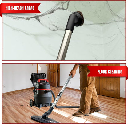 Stainless Steel Vacuum Extension Wand by [Brand Name] - 1.25 Inch Compatible with 32mm Accessories