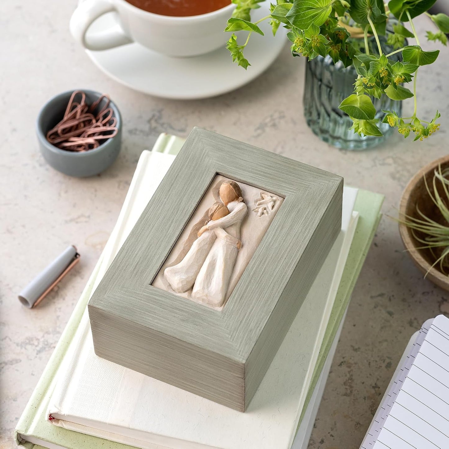 Willow Tree Memory Box - Mother and Daughter Sculpture with Jewelry Storage | Hand-Painted Keepsake