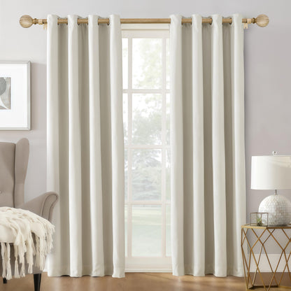 OICIPT Boho Wood Curtain Rods for Windows 48 to 84 Inch, 1" Adjustable Curtain Rod with Imitation Wooden Grain Finials, Decorative Heavy Duty Rustic Farmhouse Drapery Rods, 36-88'', Weathered Wood