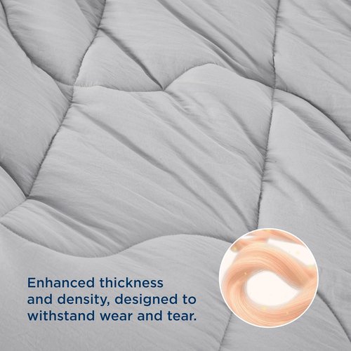 Bedsure Queen Comforter - Ultra-Soft Quilted Down Alternative Duvet Insert | Light Grey, 88x88 In