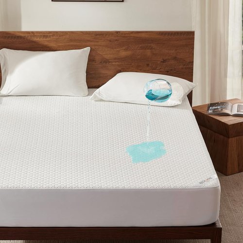 BEDLORE Twin Mattress Protector - Waterproof Noiseless Cover with Stretchable Pockets | Soft & Breathable, Machine Washable (White)