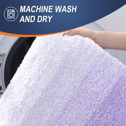 OLANLY Bathroom Runner Rug - Extra Soft Microfiber Mat, Quick Dry & Washable | 59x24, Light Purple