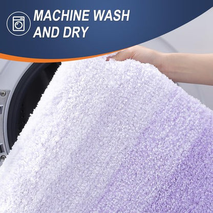 OLANLY Bathroom Rugs Mat 47x20, Extra Soft Absorbent Microfiber Bath Rug, Rubber Backing, Quick Dry, Machine Washable Bath Mats for Bathroom Floor, Tub and Shower, Home Decor Accessories, Light Purple