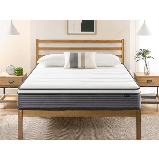 ZINUS 10 Inch True Support Hybrid Mattress [New Version], Queen, Fiberglass Free, Medium Feel, Motion Isolation, Certified Safe Foams & Fabric, Mattress in A Box