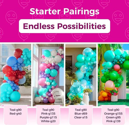 Bezente Teal Balloons - 150 Pack 5-Inch Matte Turquoise Latex Balloons for Weddings & Parties