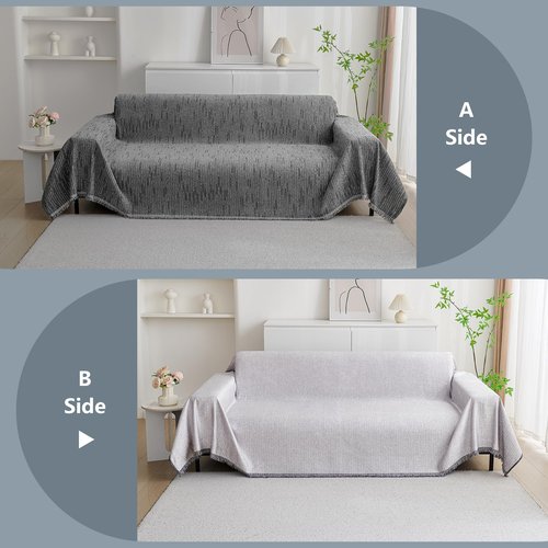 MYSKY HOME Couch Covers for Sofa, Dog Couch Cover Protector, Dark Grey Lines Sofa Covers for Sectional L Shape, Pets Couch Throw Cover Washable Durable Large Couch Cover for Dogs, Cats, 71" X118"