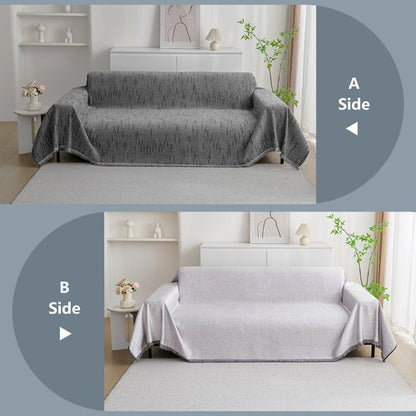 MYSKY HOME Couch Covers for Sofa, Dog Couch Cover Protector, Dark Grey Lines Sofa Covers for Sectional L Shape, Pets Couch Throw Cover Washable Durable Large Couch Cover for Dogs, Cats, 71" X118"