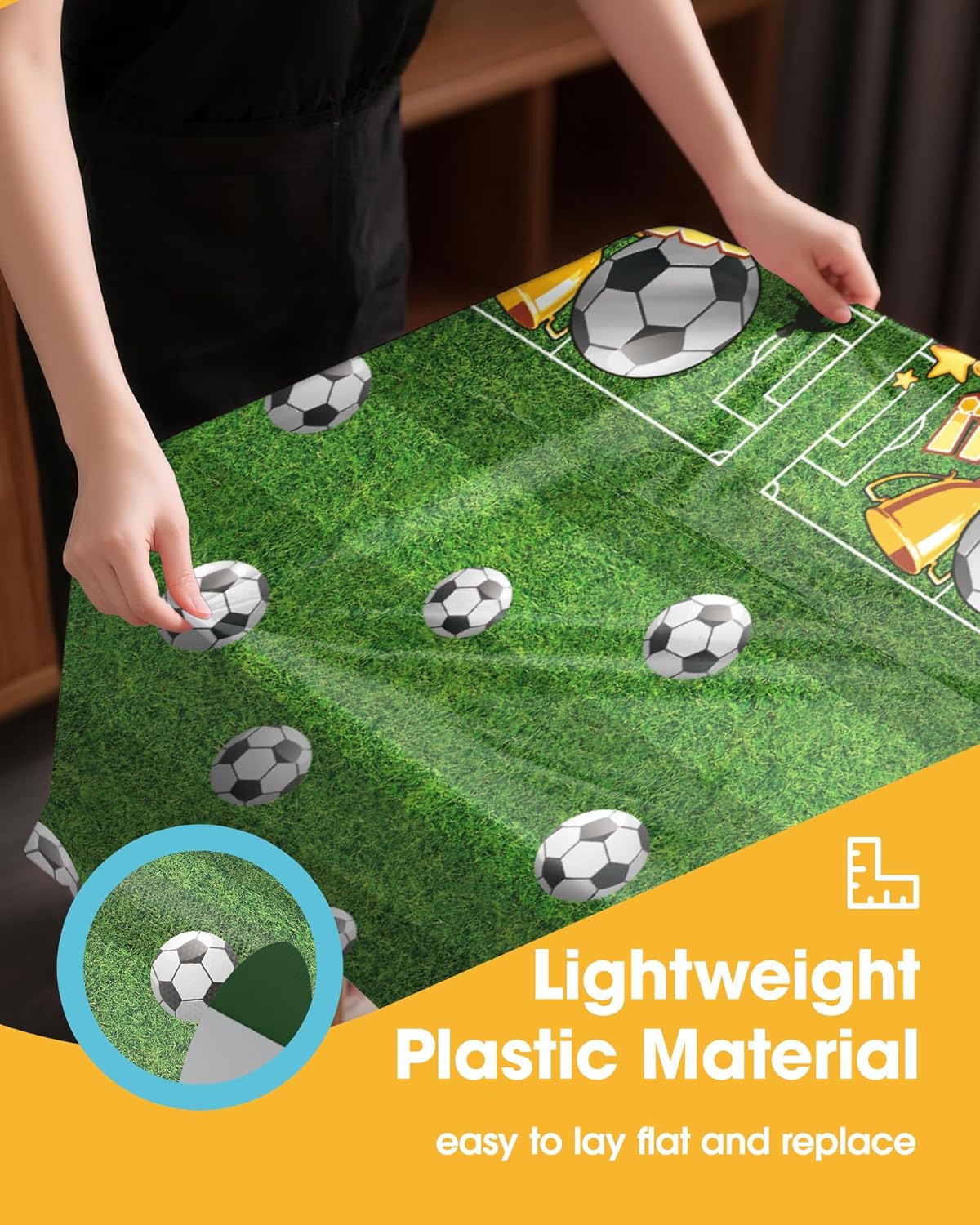 Niuara Soccer Table Cloth - 4 Pack Disposable 54" x 108" Tablecloths for Soccer Parties & World Cup 2026