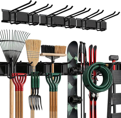 TIDYME Garage Wall Organizer - 48" Heavy-Duty Tool Storage Rack | Adjustable Double-Layer Hooks | 300 lbs Capacity