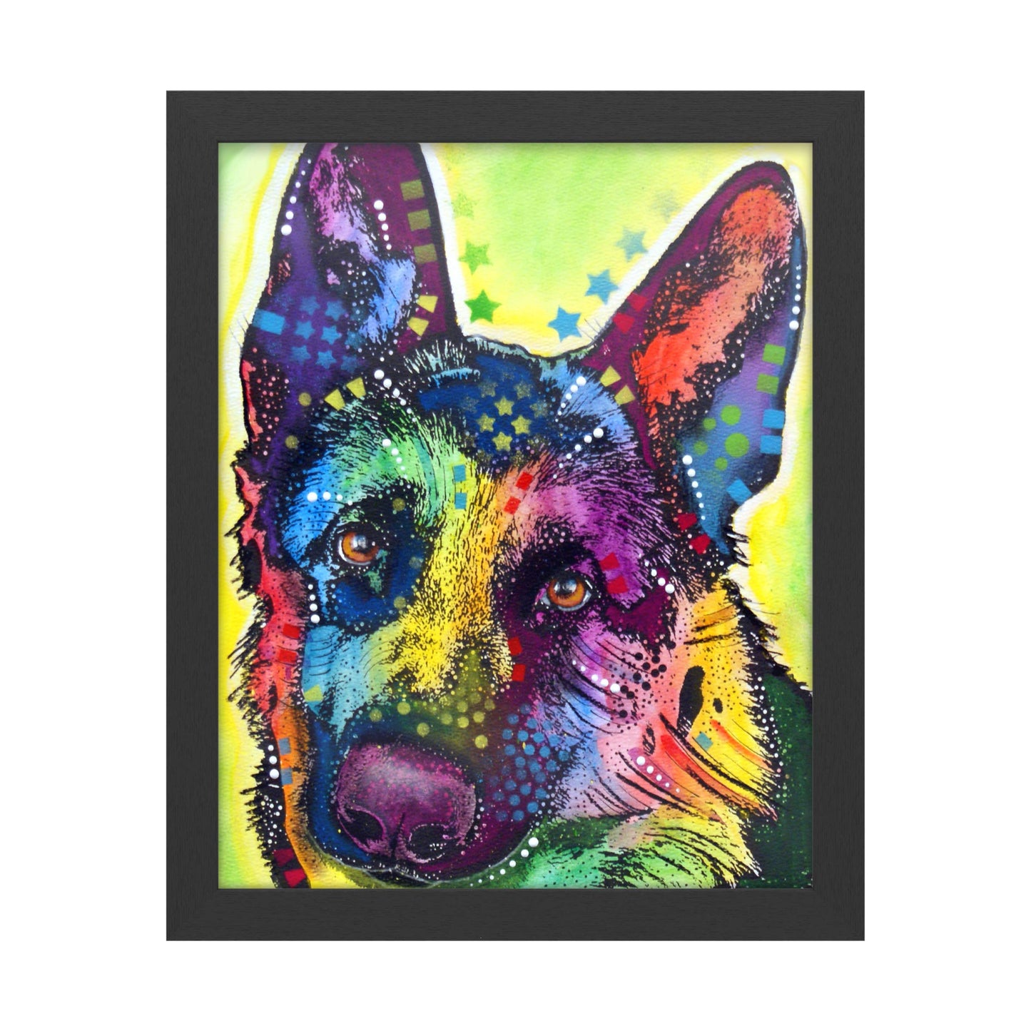 Trademark Fine Art ' German Shepherd ' Black Frame by Dean Russo 16x20