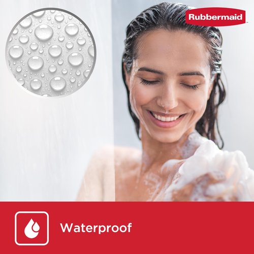 Rubbermaid Frosty Shower Curtain Liner, Waterproof Heavyweight PEVA Shower Liner for Bathroom, with Magnets and Rustproof Charcoal Gray Grommets, 70x72, Standard Size, Frosty