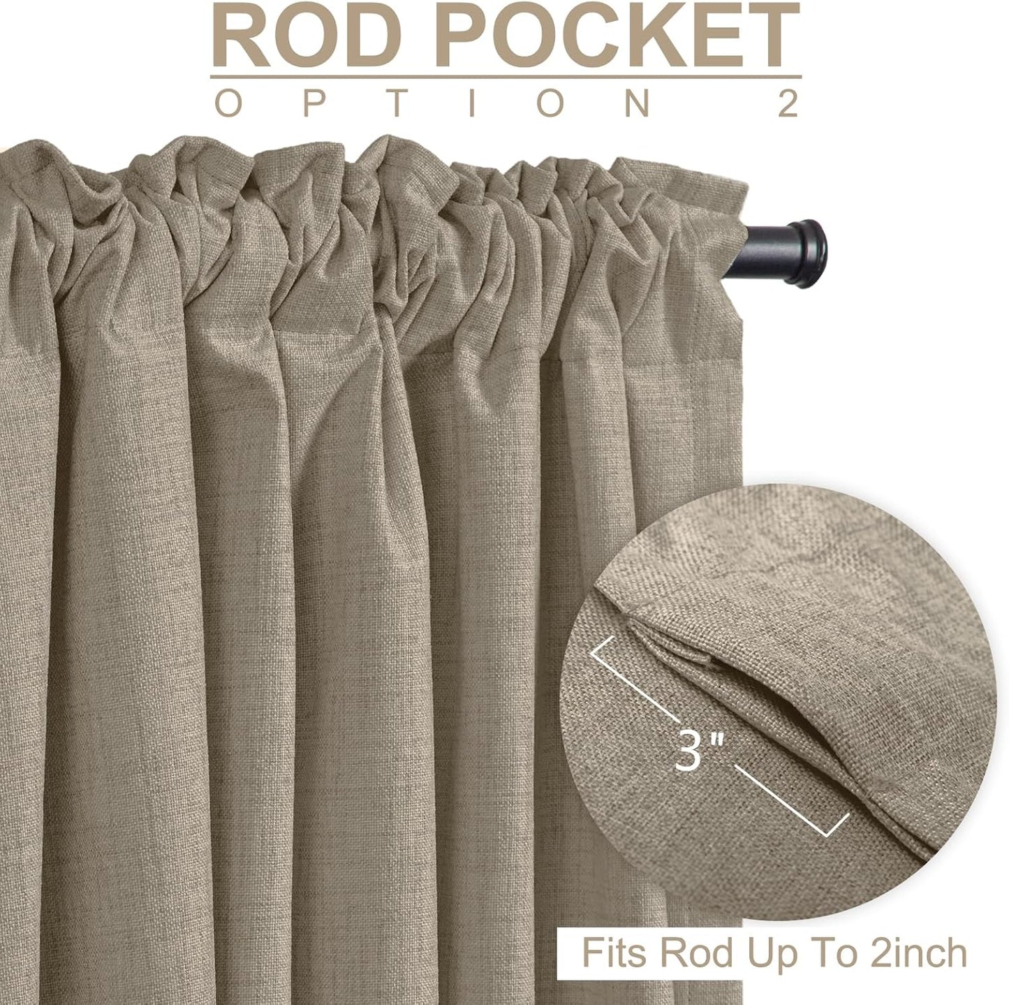Skiennix Blackout Curtains - 100% Blackout Thermal Insulated Drapes, 50" W x 72" L, 2 Panels Set