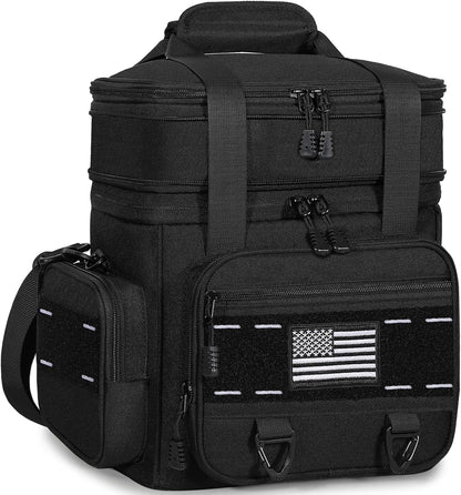 TENKIST Tactical Lunch Box - Large Insulated Cooler Bag | Heavy-Duty Leakproof Design, 16L, Black