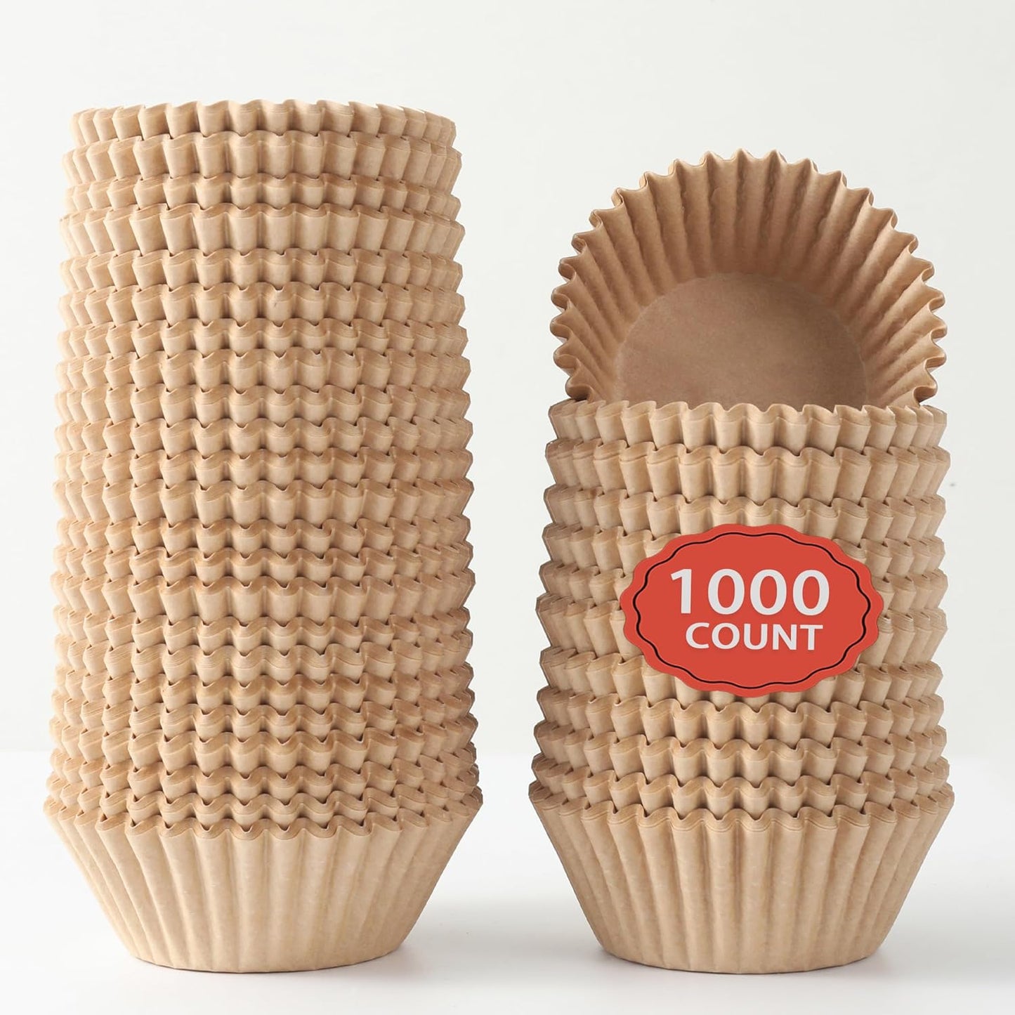 Regine Switzerland Brown Paper Cupcake Liners - 1000 Count, Greaseproof Baking Muffin Wrappers, 1.4 Inch