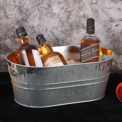 4Pcs 3 Gallon Galvanized Bucket Ice Bucket Large Metal Drink Buckets for Parties Beer Beverage Tub with Scoops for Champagne Cocktails Wine Cooling for Mimosa Bar Supplies