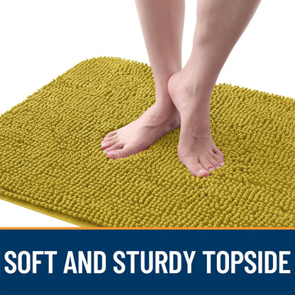 OLANLY Dog Door Mat - Absorbent Non-Slip Mud Mat for Muddy Paws | 36x24 Mustard Yellow Indoor Carpet
