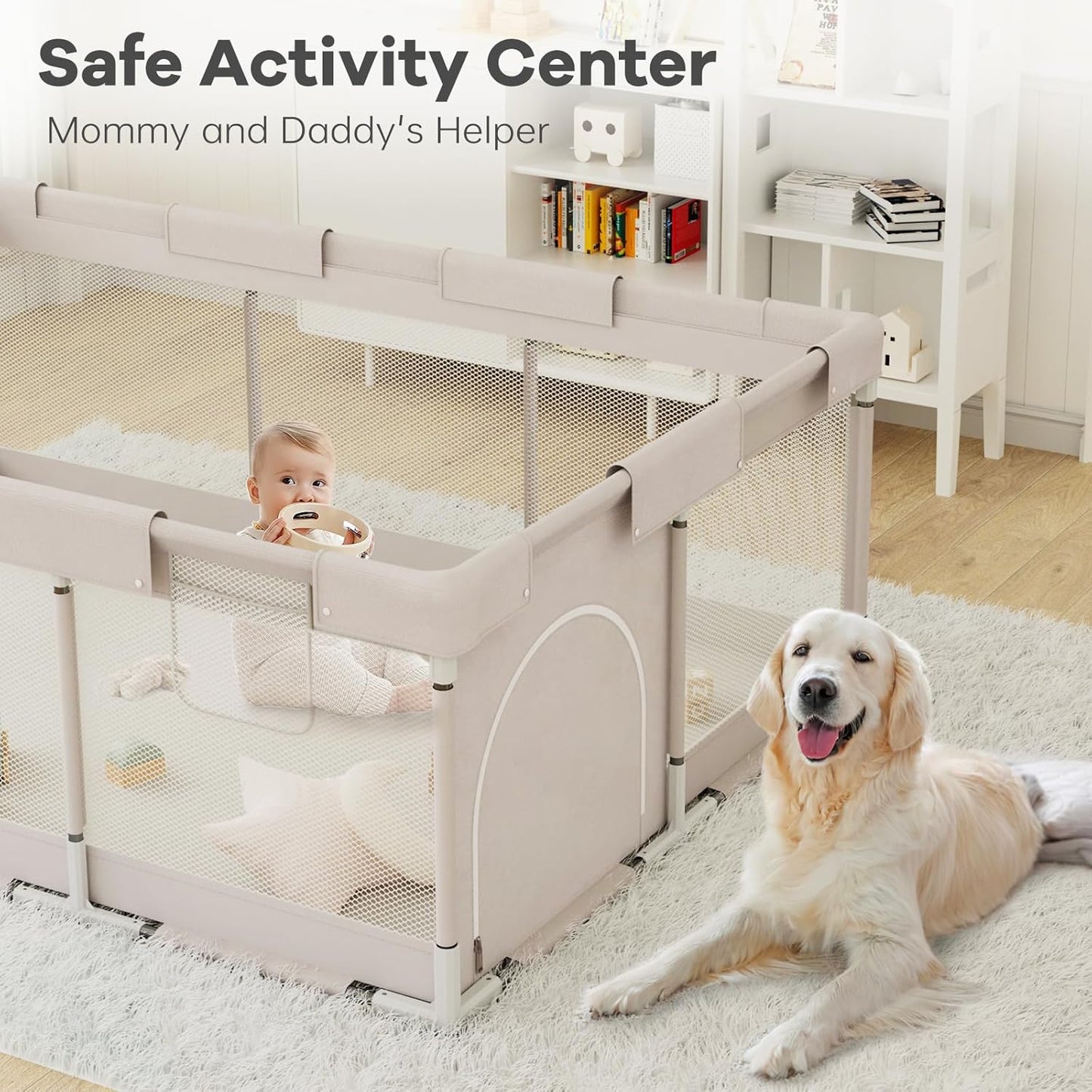 ZEEBABA Baby Playpen - Spacious 71x47 Inch Playpen for Babies & Toddlers | Ideal for Apartments