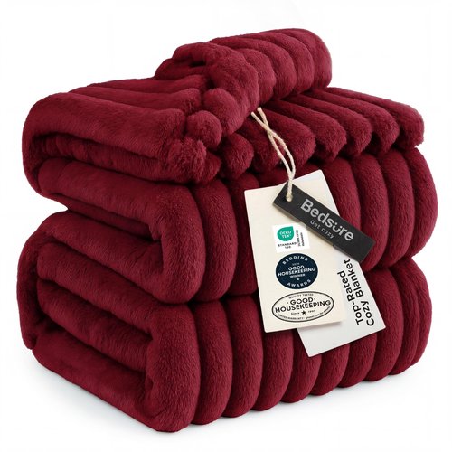 Bedsure GentleSoft Red Full Blanket for Bed - Cozy Soft Blankets for Women, Cute Large Throws for Girls, 84x90 Inches