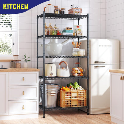 Romorgniz 5-Tier Adjustable Metal Shelving Unit - 1010LBS Capacity for Kitchen, Pantry & Closet | 59.4" H x 21.5" W x 13.6" D