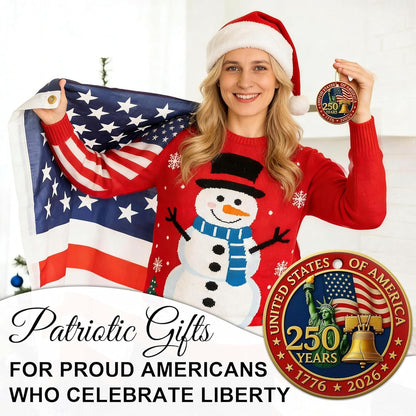 USA 250th Anniversary Ornament - 2D Acrylic Design | Patriotic Holiday Decoration Gift